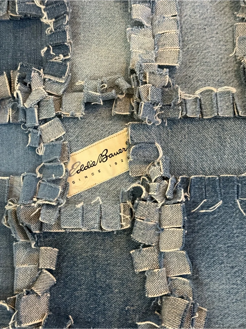 Vintage Denim Handmade Patchwork Quilt vintage hand